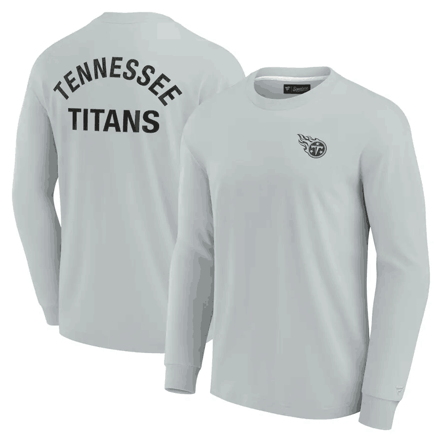 Men's Tennessee Titans Grey Signature Unisex Super Soft Long Sleeve T-Shirt